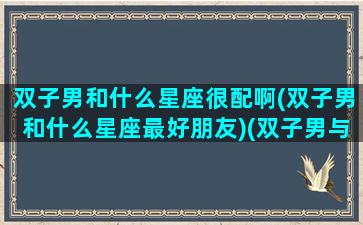 双子男和什么星座很配啊(双子男和什么星座最好朋友)(双子男与什么星座最配对)