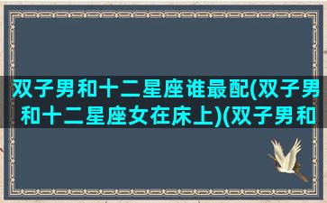 双子男和十二星座谁最配(双子男和十二星座女在床上)(双子男和十二星座配对表)