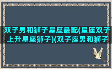 双子男和狮子星座最配(星座双子上升星座狮子)(双子座男和狮子女座相配吗)