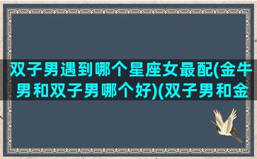 双子男遇到哪个星座女最配(金牛男和双子男哪个好)(双子男和金牛女配不配)