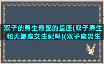 双子的男生最配的星座(双子男生和天蝎座女生配吗)(双子座男生与天蝎座女生配吗)