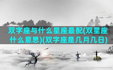 双字座与什么星座最配(双星座什么意思)(双字座是几月几日)