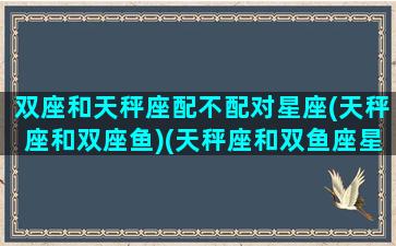 双座和天秤座配不配对星座(天秤座和双座鱼)(天秤座和双鱼座星座配吗)