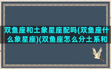 双鱼座和土象星座配吗(双鱼座什么象星座)(双鱼座怎么分土系和水系啊)