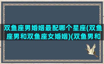 双鱼座男婚姻最配哪个星座(双鱼座男和双鱼座女婚姻)(双鱼男和什么星座结婚最幸福)