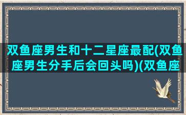 双鱼座男生和十二星座最配(双鱼座男生分手后会回头吗)(双鱼座男和谁配)