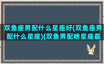 双鱼座男配什么星座好(双鱼座男配什么星座)(双鱼男配啥星座最好)