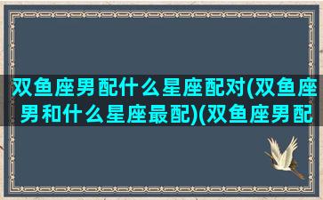 双鱼座男配什么星座配对(双鱼座男和什么星座最配)(双鱼座男配哪个星座最合适)