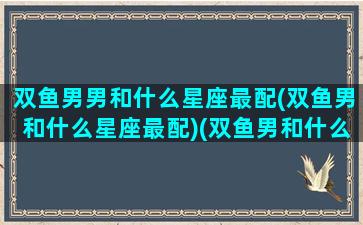 双鱼男男和什么星座最配(双鱼男和什么星座最配)(双鱼男和什么星座配对)