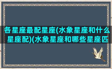 各星座最配星座(水象星座和什么星座配)(水象星座和哪些星座匹配)