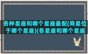 各种星座和哪个星座最配(商星位于哪个星座)(各星座和哪个星座最般配)