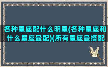 各种星座配什么明星(各种星座和什么星座最配)(所有星座最搭配的一对)