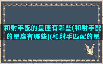 和射手配的星座有哪些(和射手配的星座有哪些)(和射手匹配的星座有哪些)