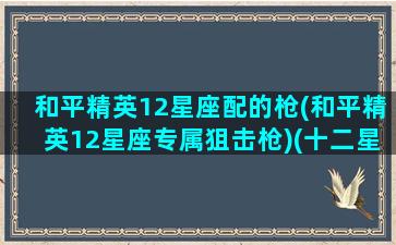 和平精英12星座配的枪(和平精英12星座专属狙击枪)(十二星座在和平精英里面最喜欢用什么枪)