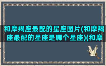 和摩羯座最配的星座图片(和摩羯座最配的星座是哪个星座)(和摩羯座最搭配的星座)