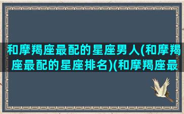 和摩羯座最配的星座男人(和摩羯座最配的星座排名)(和摩羯座最搭配的星座)