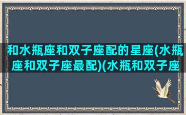 和水瓶座和双子座配的星座(水瓶座和双子座最配)(水瓶和双子座绝配吗)