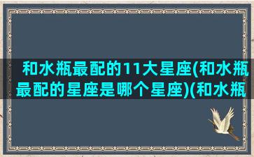 和水瓶最配的11大星座(和水瓶最配的星座是哪个星座)(和水瓶比较配的星座)