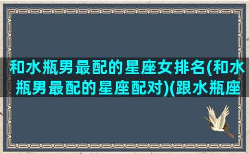 和水瓶男最配的星座女排名(和水瓶男最配的星座配对)(跟水瓶座男最配的星座)