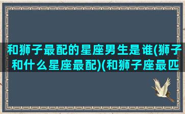 和狮子最配的星座男生是谁(狮子和什么星座最配)(和狮子座最匹配的星座是什么)