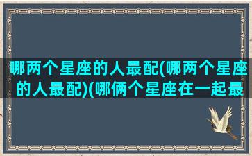 哪两个星座的人最配(哪两个星座的人最配)(哪俩个星座在一起最合适)