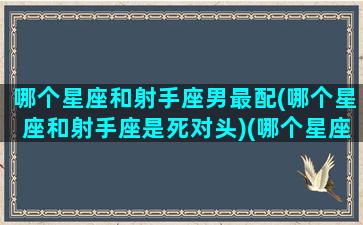 哪个星座和射手座男最配(哪个星座和射手座是死对头)(哪个星座与射手座最配)