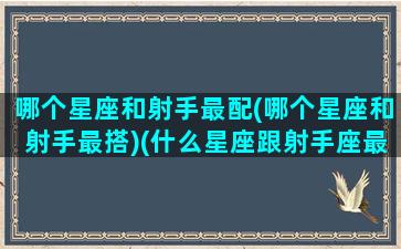 哪个星座和射手最配(哪个星座和射手最搭)(什么星座跟射手座最配对)