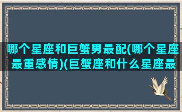 哪个星座和巨蟹男最配(哪个星座最重感情)(巨蟹座和什么星座最能成为男朋友)