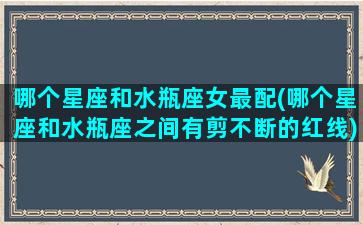 哪个星座和水瓶座女最配(哪个星座和水瓶座之间有剪不断的红线)(水瓶座和那个星座最和适)