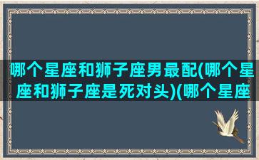 哪个星座和狮子座男最配(哪个星座和狮子座是死对头)(哪个星座跟狮子座)