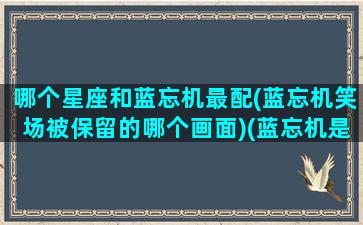 哪个星座和蓝忘机最配(蓝忘机笑场被保留的哪个画面)(蓝忘机是谁配的音)