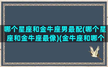 哪个星座和金牛座男最配(哪个星座和金牛座最像)(金牛座和哪个星座比较像)