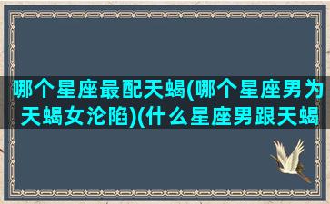 哪个星座最配天蝎(哪个星座男为天蝎女沦陷)(什么星座男跟天蝎女最配)