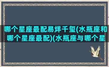 哪个星座最配易烊千玺(水瓶座和哪个星座最配)(水瓶座与哪个星座最适合做情侣)