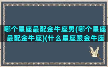 哪个星座最配金牛座男(哪个星座最配金牛座)(什么星座跟金牛座最配对)