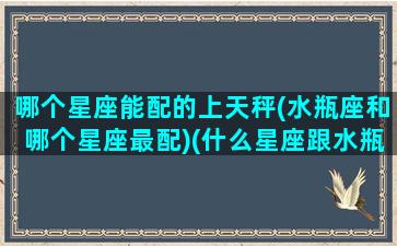 哪个星座能配的上天秤(水瓶座和哪个星座最配)(什么星座跟水瓶配)