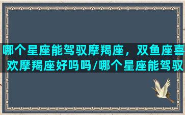 哪个星座能驾驭摩羯座，双鱼座喜欢摩羯座好吗吗/哪个星座能驾驭摩羯座，双鱼座喜欢摩羯座好吗吗-我的网站