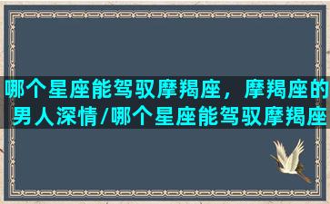 哪个星座能驾驭摩羯座，摩羯座的男人深情/哪个星座能驾驭摩羯座，摩羯座的男人深情-我的网站