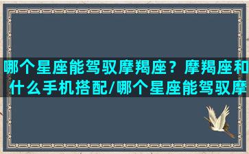 哪个星座能驾驭摩羯座？摩羯座和什么手机搭配/哪个星座能驾驭摩羯座？摩羯座和什么手机搭配-我的网站