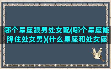 哪个星座跟男处女配(哪个星座能降住处女男)(什么星座和处女座男生最配)