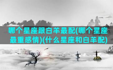 哪个星座跟白羊最配(哪个星座最重感情)(什么星座和白羊配)