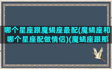 哪个星座跟魔蝎座最配(魔蝎座和哪个星座配做情侣)(魔蝎座跟那个座配)