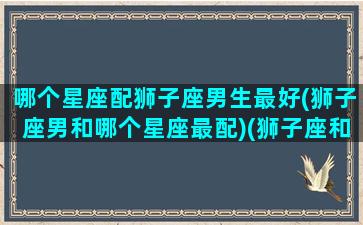 哪个星座配狮子座男生最好(狮子座男和哪个星座最配)(狮子座和什么星座男最配对)