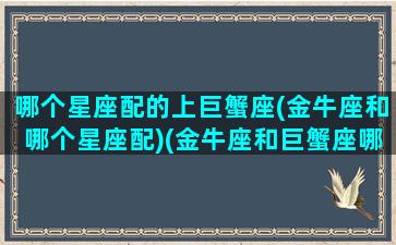 哪个星座配的上巨蟹座(金牛座和哪个星座配)(金牛座和巨蟹座哪个星座好)