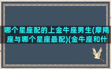 哪个星座配的上金牛座男生(摩羯座与哪个星座最配)(金牛座和什么星座的男人最配)