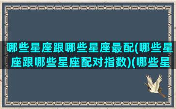 哪些星座跟哪些星座最配(哪些星座跟哪些星座配对指数)(哪些星座比较配)