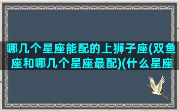 哪几个星座能配的上狮子座(双鱼座和哪几个星座最配)(什么星座和狮子座能走到一起)