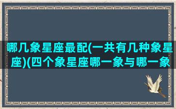 哪几象星座最配(一共有几种象星座)(四个象星座哪一象与哪一象最般配)