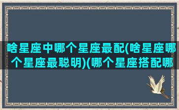 啥星座中哪个星座最配(啥星座哪个星座最聪明)(哪个星座搭配哪个星座)