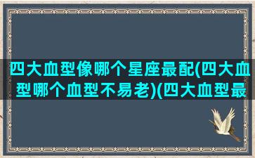 四大血型像哪个星座最配(四大血型哪个血型不易老)(四大血型最有实力的是)